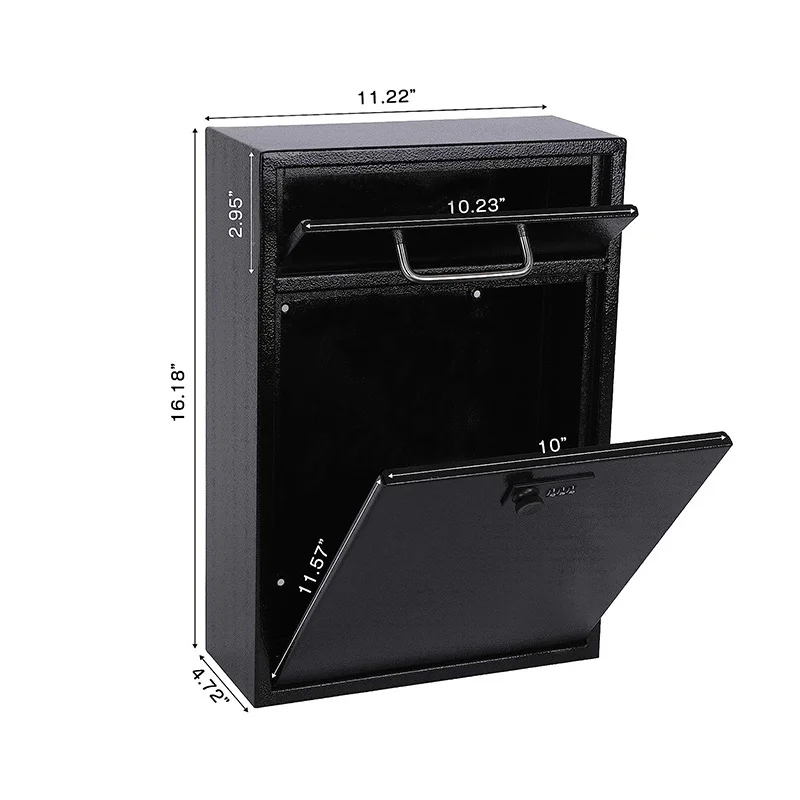 Hot Sale American Wall-Mounted Mailbox Residential Parcel Box Gardens Stylish Metal Plastic Steel Materials Hot Letter Box