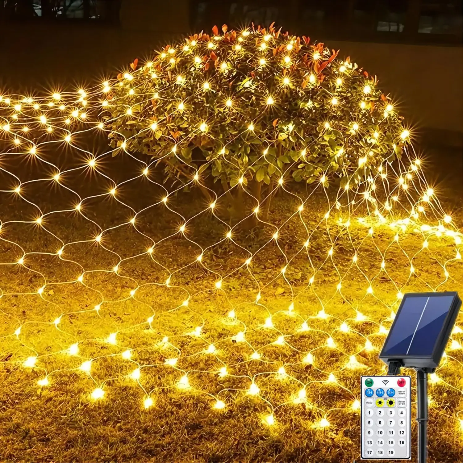 8-Mode 360LED Christmas  Twinkle Lights IP65 Outdoor Bush Mesh Lighting Garden Party Xmas Tree Decorations Fiber String