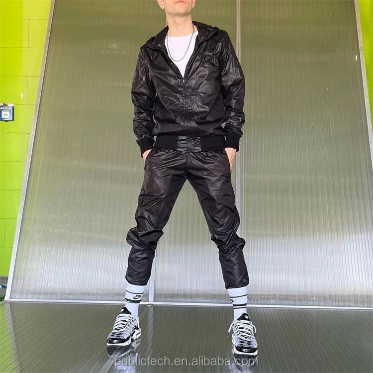 Wholesale Zip Up Vendors Slim Fit Lightweight Sport Tracksuit Set Custom High Quality Nylon Tracksuit For Men