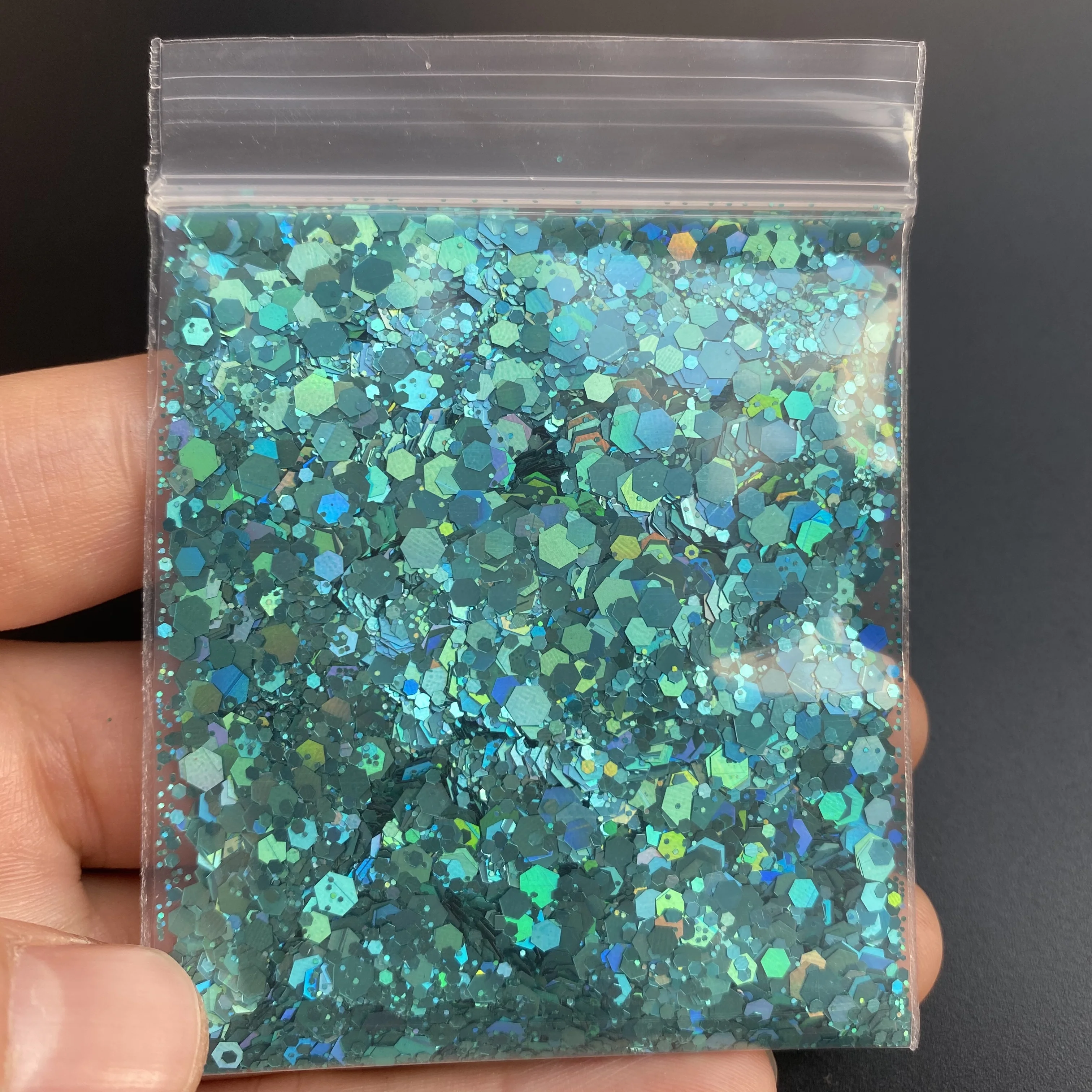 10g Holographic Chunky Mixed Glitter Sequins Loose Hexagon Nail Glitter Bulk For Nails