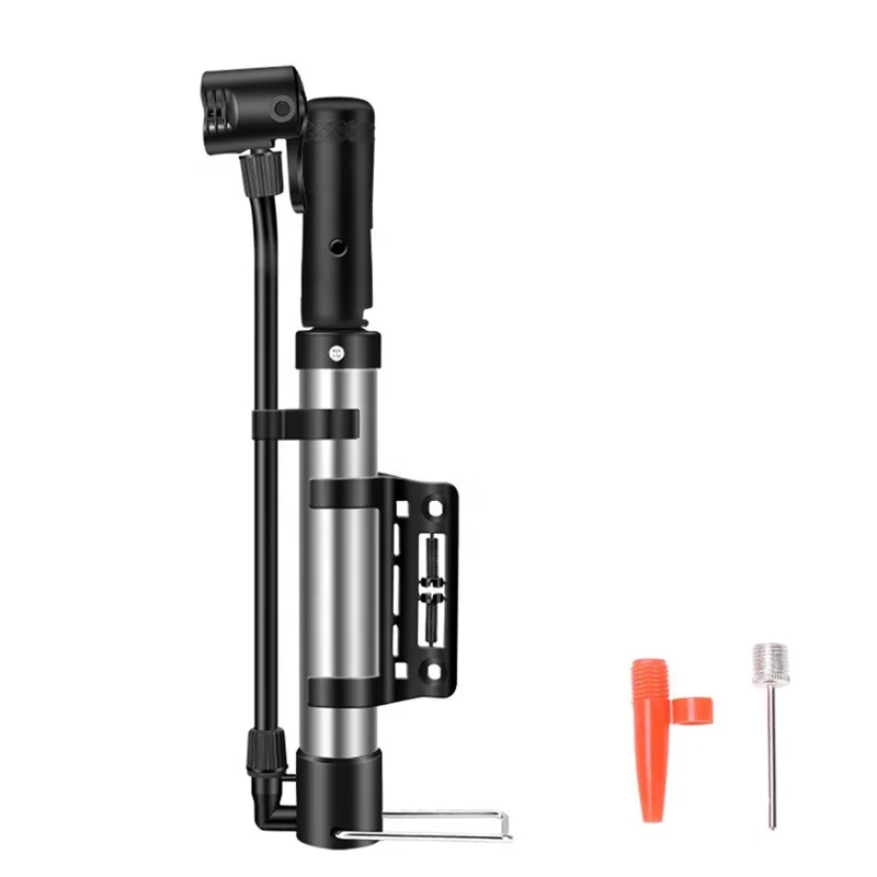 Mini Bike Pump Portable Frame Air Ball Pump Inflator High Pressure Bicycle Pump Fits Presta & Schrader