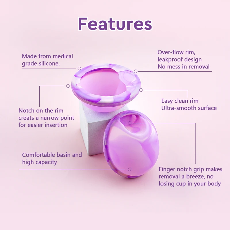 New Design Custom Packaging Reusable Copa Menstruales Period Disc Soft Medical Silicone Menstrual Disc