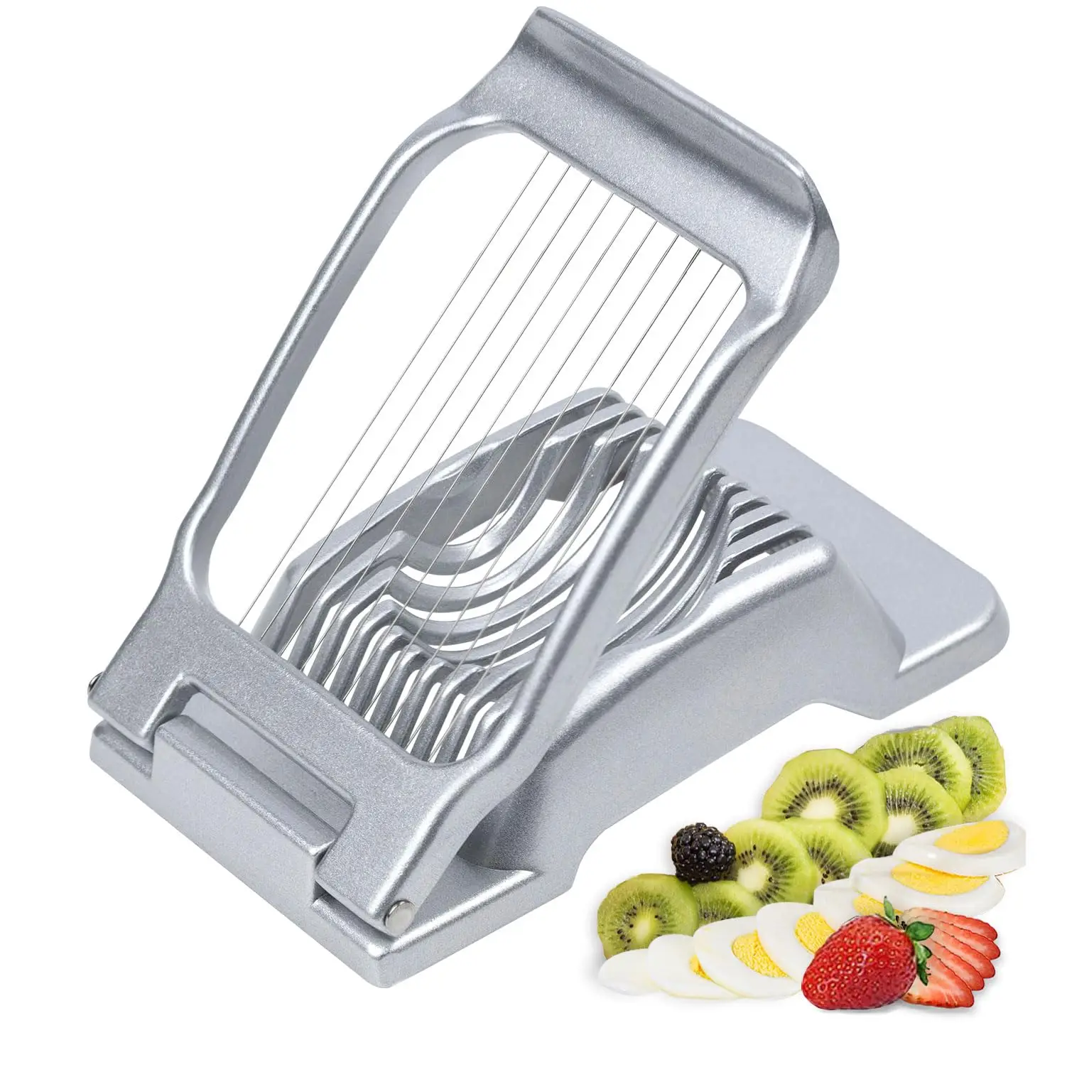 Egg Slicer for Hard Boiled Eggs Egg Cutter Strawberry Slicer Heavy Duty Aluminium Tomato Slicer