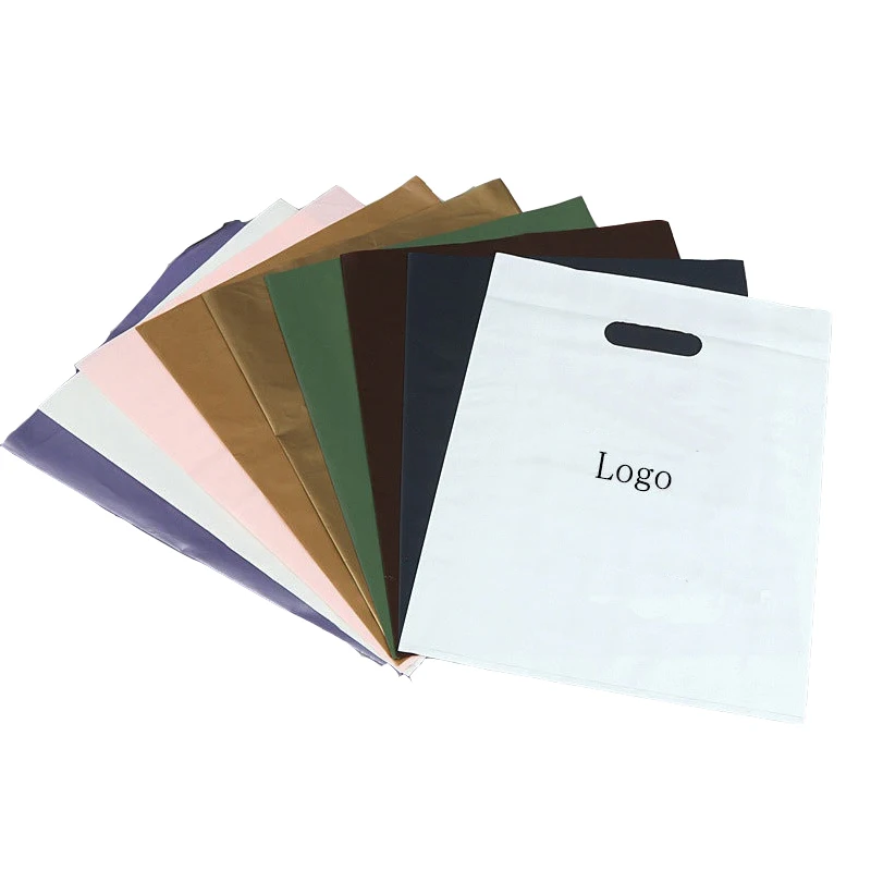 Custom logo design die cut handle plastic LDPE shopping bag