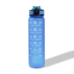 1 Gallon 32 Oz Bpa Free Plastic Fitness Sports Gym Frosted Sublimation Motivational Drinking Water Bottle With Time Marker
