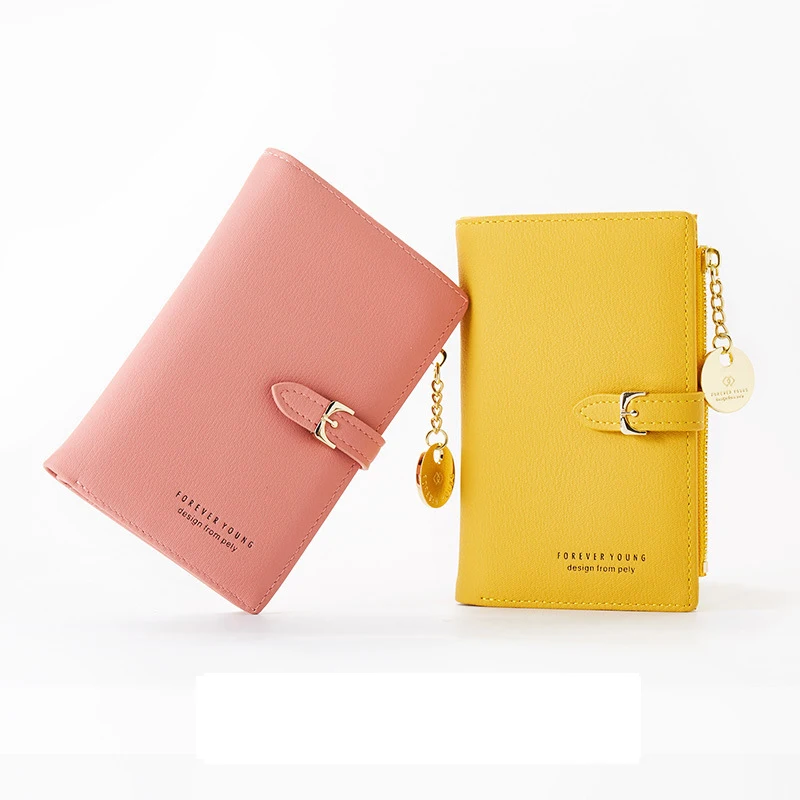 2022 fashion women wallets new small wallets zipper pu leather quality female purse card holder wallet