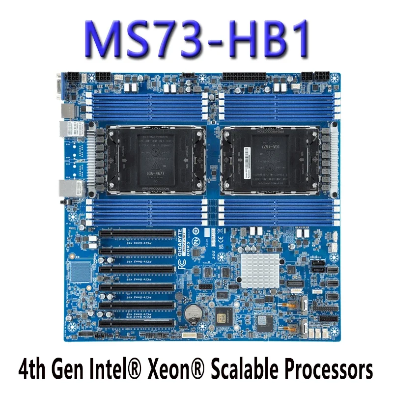 Для гигабайтной MS73-HB1 (rev.1.x) Материнская плата 4-го поколения процессор ChatGpt Xeon LGA 4677 C741 DDR5 протестирован хорошо bopore Shippi