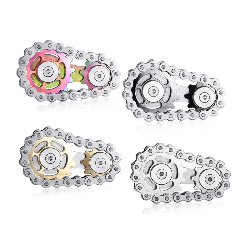 Focus Meditation EDC Novelty Toy Metal Sensory Bike Chain Gears Fidgets Spinner Sprockets Chain Fidget Toys for Adults