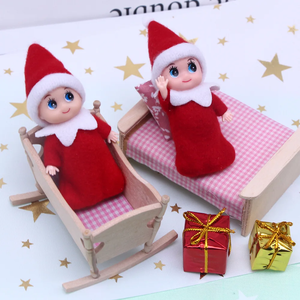 2025 Hot Mini Christmas Red Tiny Elf Doll Soft Plush Toy Doll for Christmas Decor Xmas Gift Xmas Clothing for Elf Doll