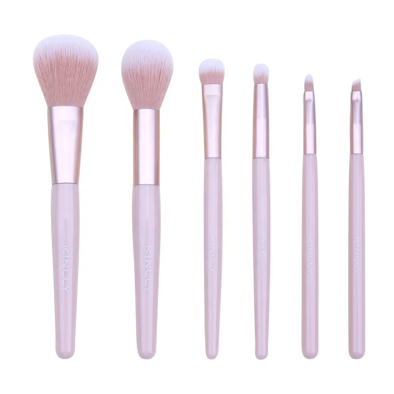 Factory Wholesale Hot Selling Pink Color Plastic Handle Aluminum Ferrule Daily Use Makeup Brush Set