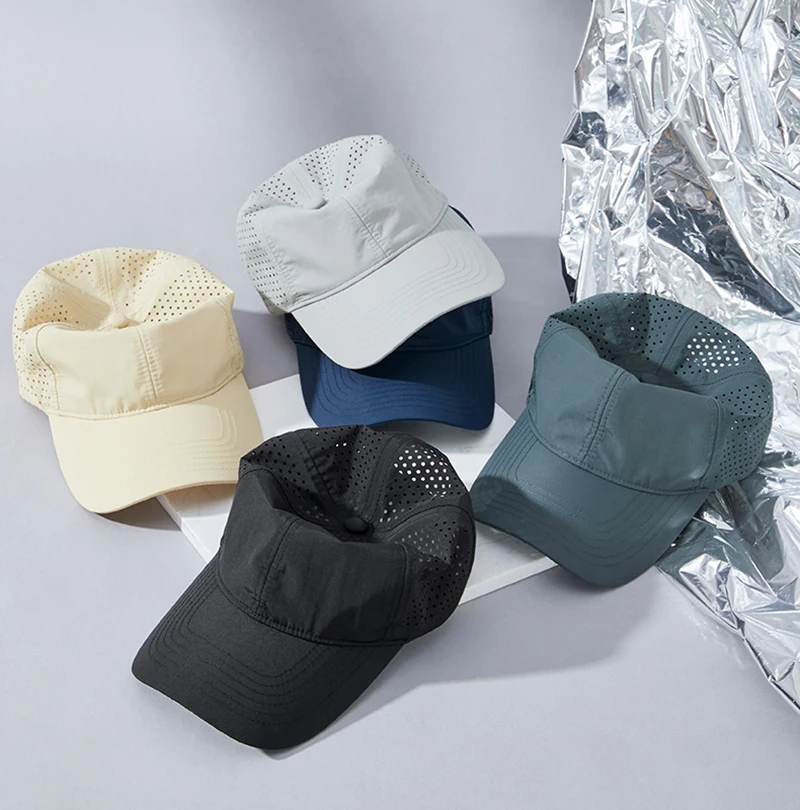 Girl Mens Quickdry Breathable Outdoor Riding Summer Hats Snapback Laser Hole Mesh Sport Baseball Cap