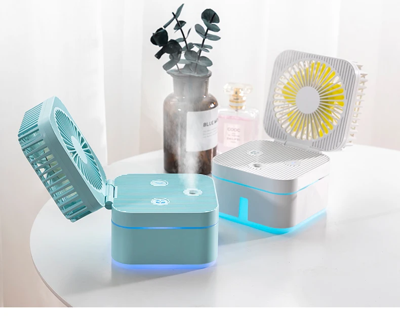 Multifunctional Desktop Mini Spray Fan 3 in 1 Mini Cool Fog Humidifier USB Water Mist Fans With 7 color Night Light