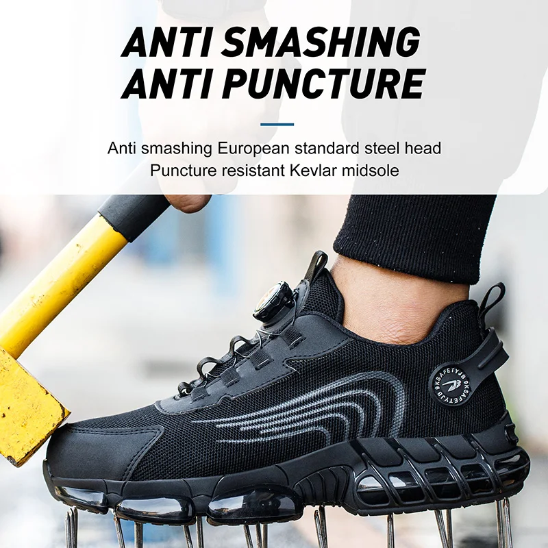 High quality Construction Miner Protective Work Shoes Non-slip Breathable Steel Toe Sport Running Shoes Men Safety Shoes