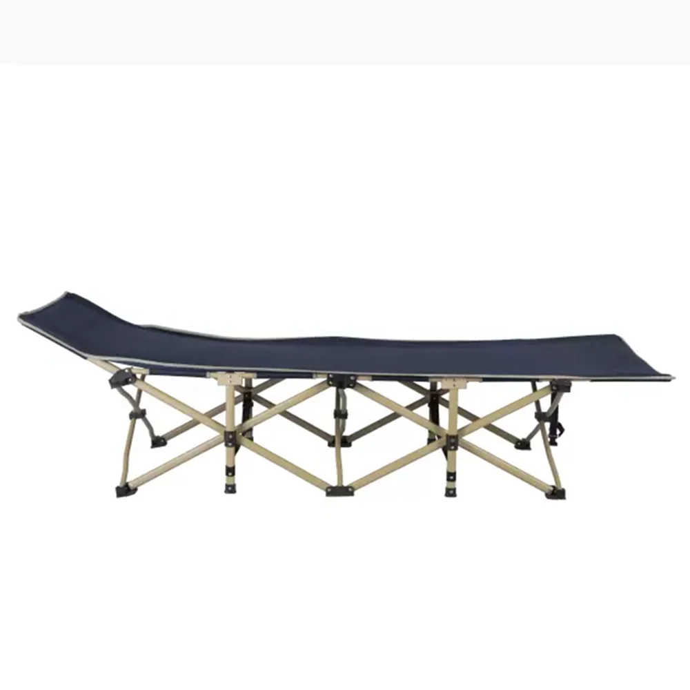 Reinforced Plus Size Single Pack Outdoor Emergency Camping Steel Pipe Foldable  relax Bed