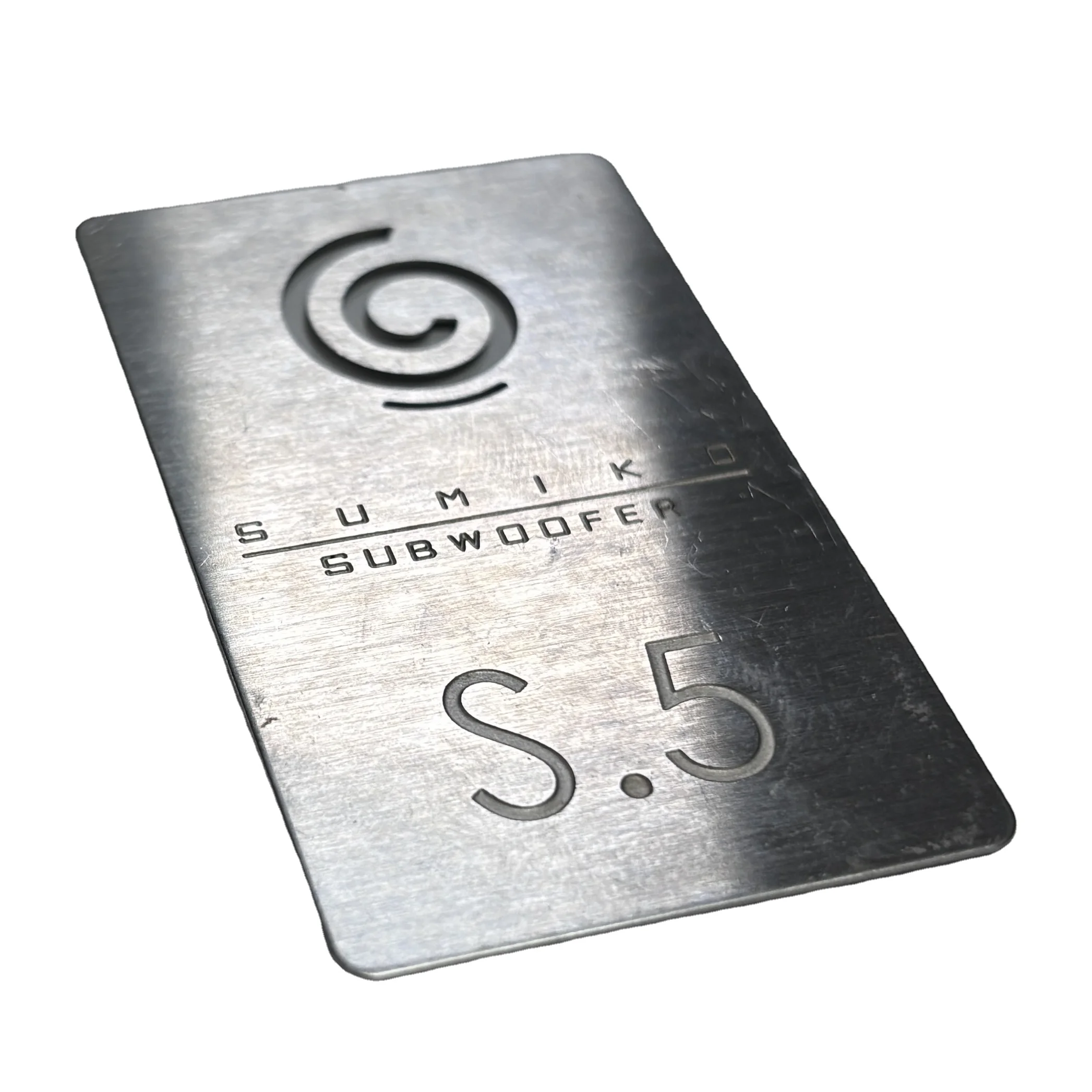 China Custom Self-adhesive Stainless Steel Sticker Private Etching Metallic Label Nameplate