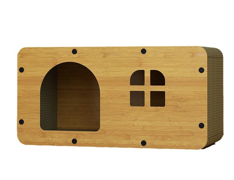 Cat House Scratcher Kitten Cardboard Houses Scratching Scratch Toyboard Indoor Cats box Story Pads Pad Hideaway Supplies Play