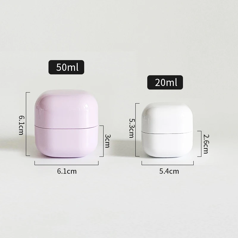 pp Cream Lip Mask Containers Double Wall 50g 1oz square Colored Blue Green Purple pink Cosmetic Jars
