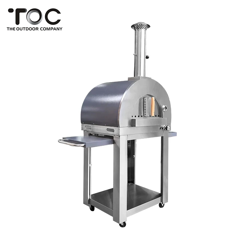 Household Grey Powder Coated Outdoor Gas Pizza Oven Burning Stainless Steel Pizza Oven