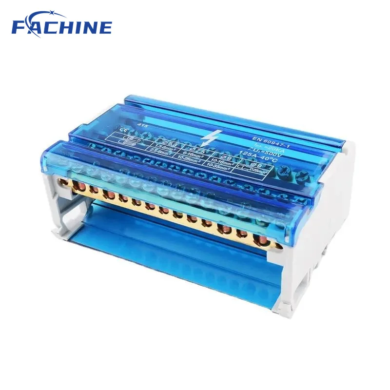 8415 terminal block Modular Din rail junction box series 415Waterproof junction box 4 in 15 out 125A Distribution block box
