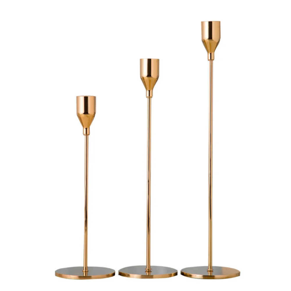Gold Table Decorative Metal Candlestick Holder for Wedding Dinning