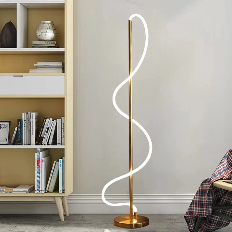 Bedroom floor lamp Led home light Corner decorative light Aluminum material led strip standard lamp Modern room light