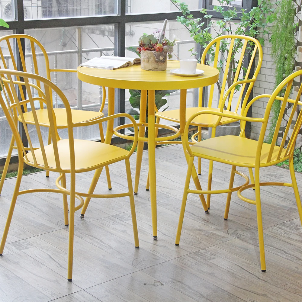 Stackable Colorful Outdoor Furniture Fashion Single Garden Oem Style Packing Modern Metal Chair