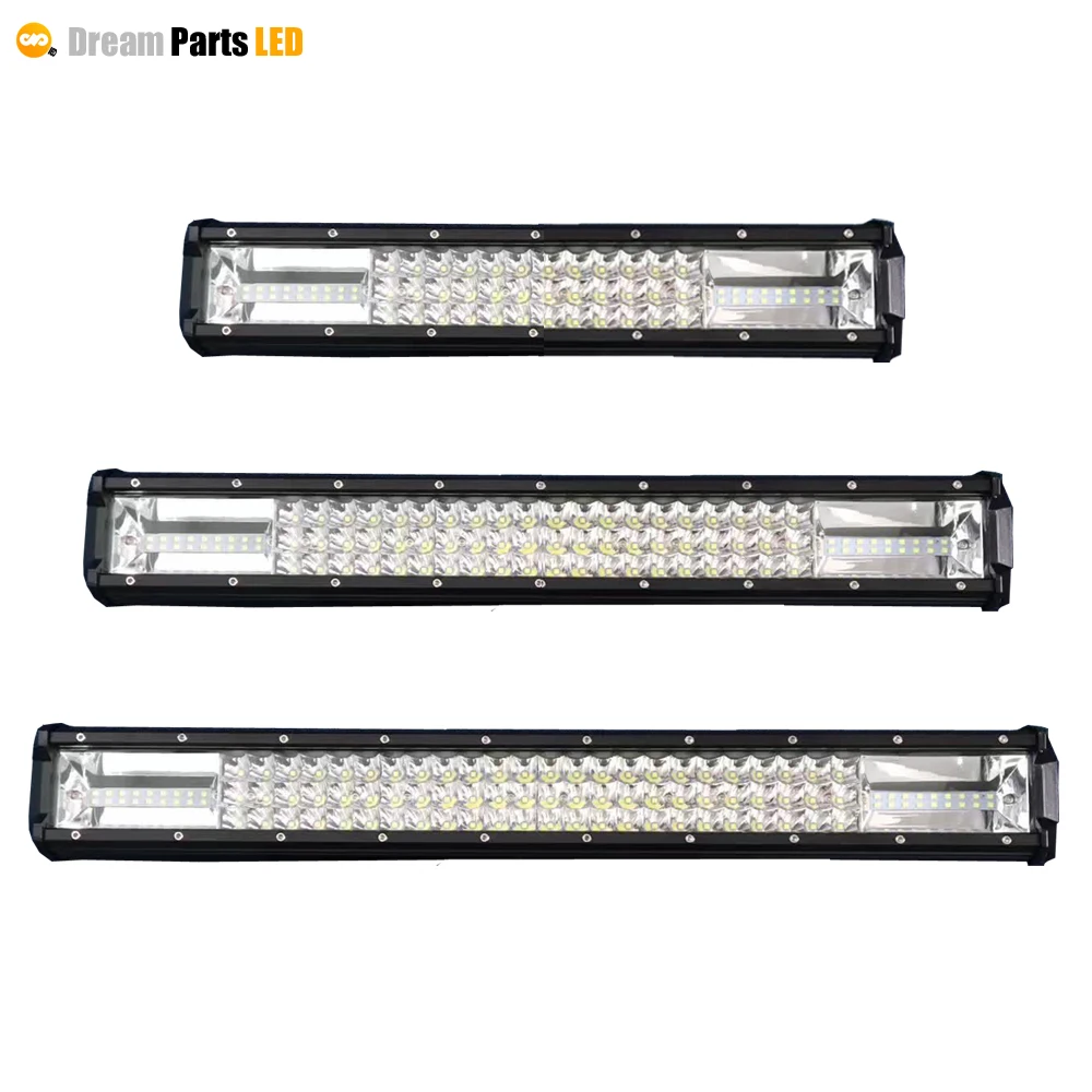 12v 24v 22 32 42 52 Inch Led Light Bars 2 Row 180w 240w 360w Offroad Driving 4x4 50inch 12d Curved Truck Car Led Light Bar