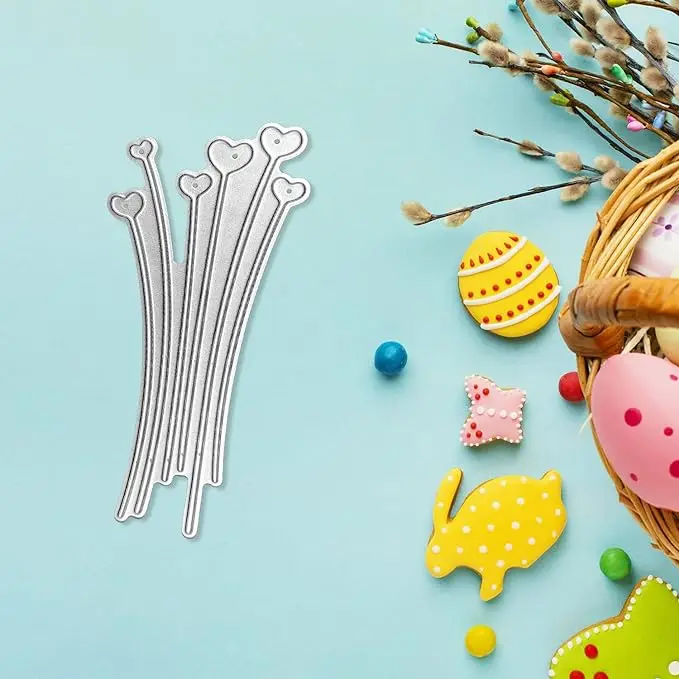 Heart Shape Flower Cutting Dies, Flower Card Cutting Dies, Heart Cut Stencils for Card Making, Embossing Stencil