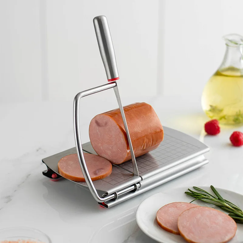 Stainless Steel Cheese Tools Cheese Slicer Wire Cutter Nonslip Scale Measuring Board for Cutting Cake Ham Butter