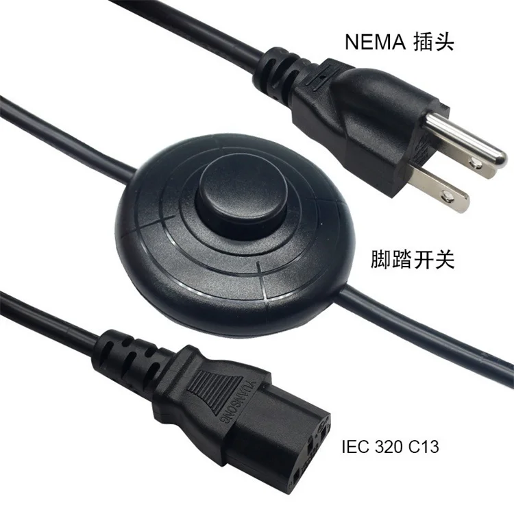 220V Euro Power Cable With Foot Switch Power Cord Cable Switch Sweden Floor Lamp Cable Cord Set With E27 Lamp Base