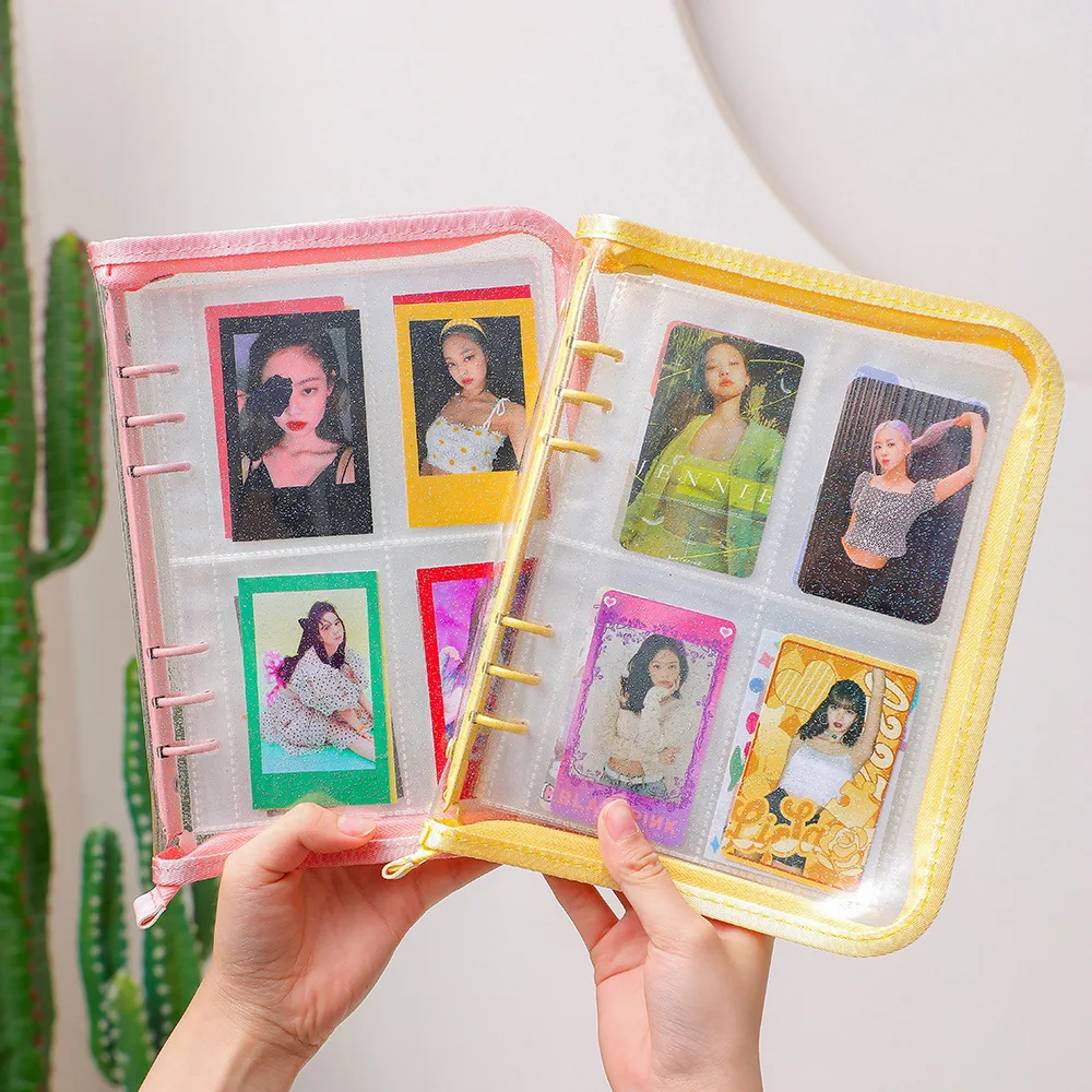 A5 zippered shiny loose-leaf photo album kpop photocard collect book