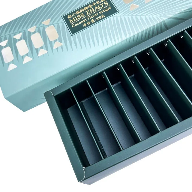 Wholesale price drawer paper box with window for food printed boxes packaging candy gift box with paper divider