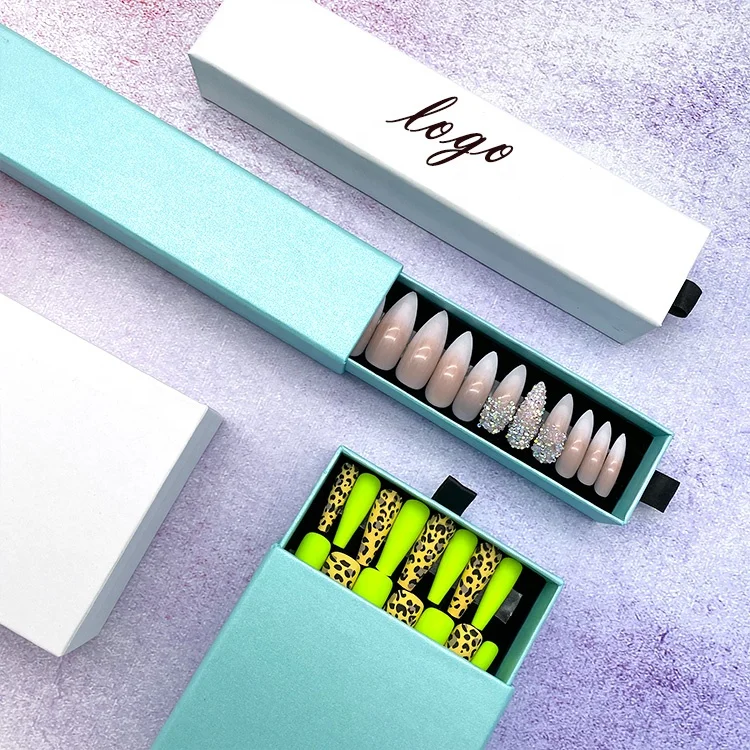 
Tstory 2021 Trendy Home Applied Rhinestone Long Press On Coffin Nails With Designs Artificial Fingernails 