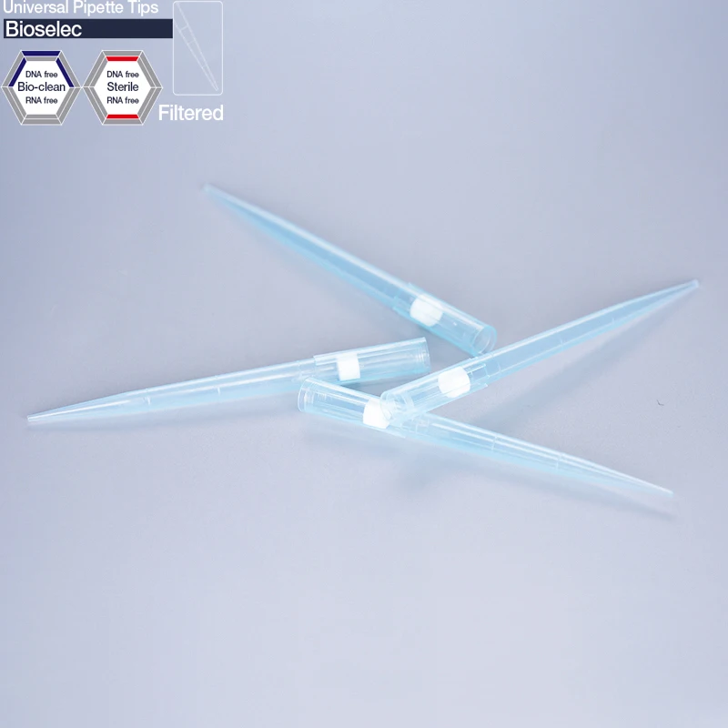 Sterile low retention Laboratory Plastic Filter Pipette Tips in bag