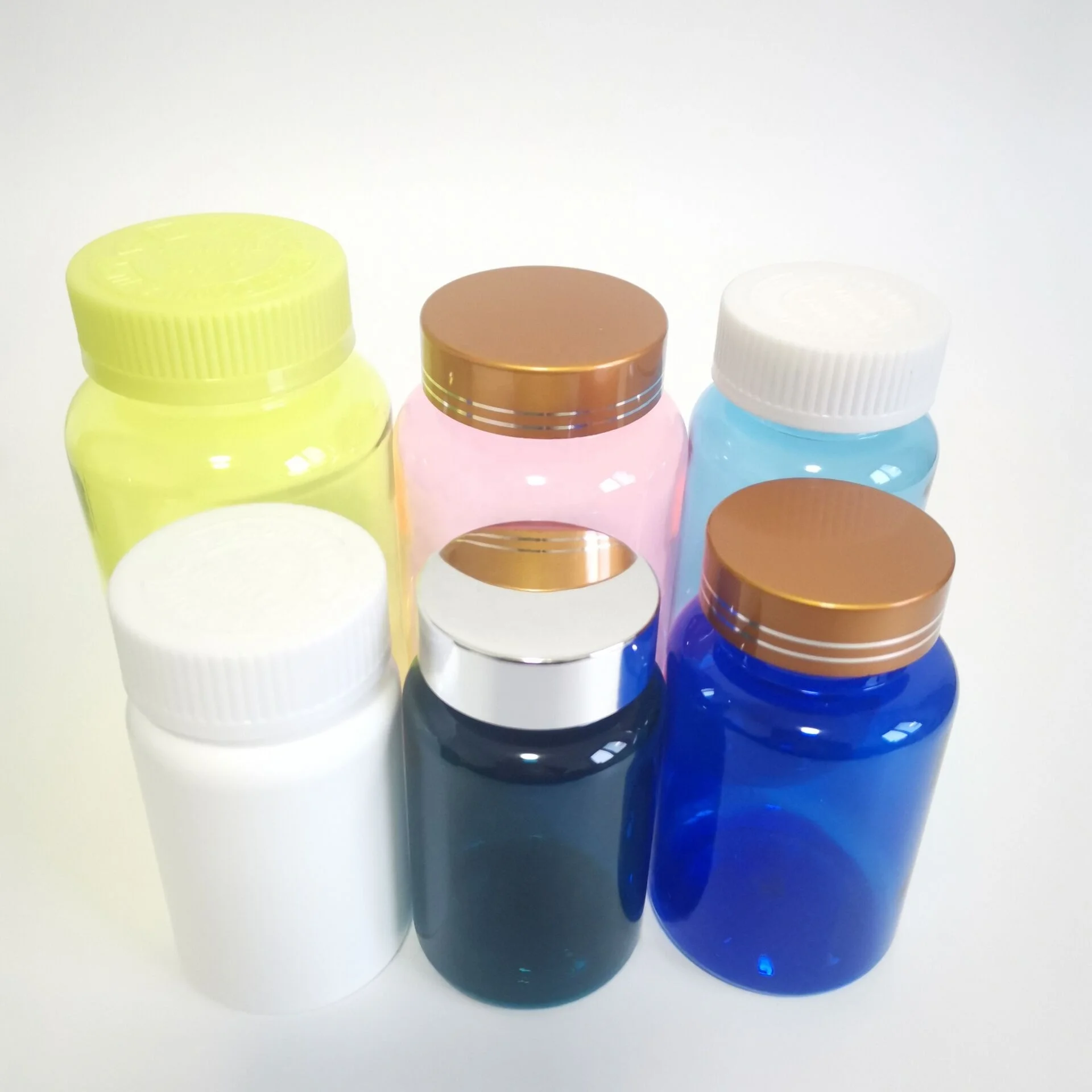 Different Size Pink Yellow White Blue Capsule Container Plastic PET PE HDPE Bottle For Capsule Packaging