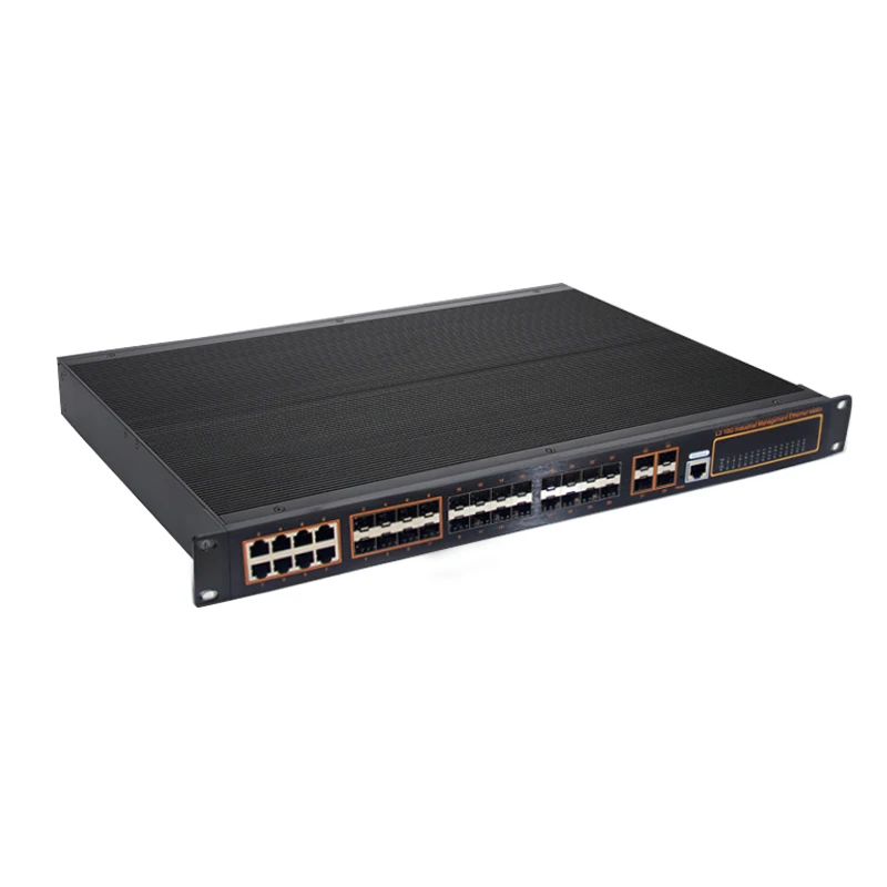 AS-EFS8G24F4T-RM Industrial 8 ports 24 SFP Rackmount Gigabit Managed Wide range DC Input RJ45 Ethernet Switch