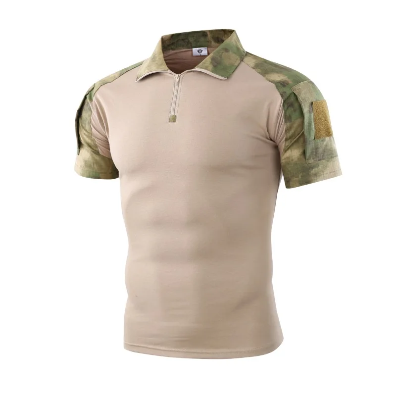 Outdoor Training Shooting Waterproof Anti Scratch Summer Camouflage T-Shirts Men Short Sleeve Tactical T Shirts