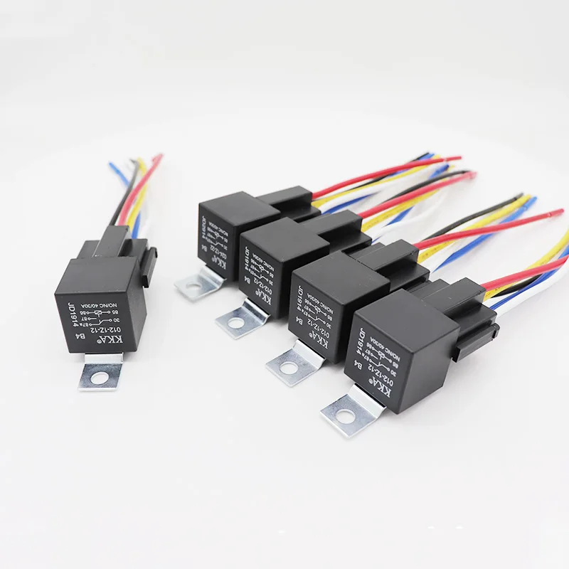 12V 5pin Universal 40A Automotive Relay with Wire Harness Socket, JD1914 Car Relay Wire Harness Customization Available