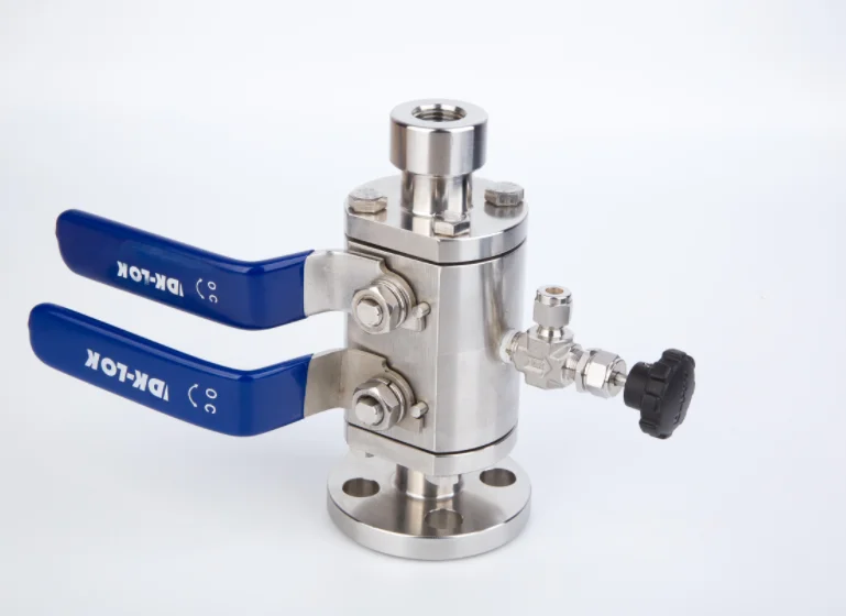 Intergrated Internal Thread Flange Type Two Valve Stainless Steel Double Block And Bleed Valve DBB