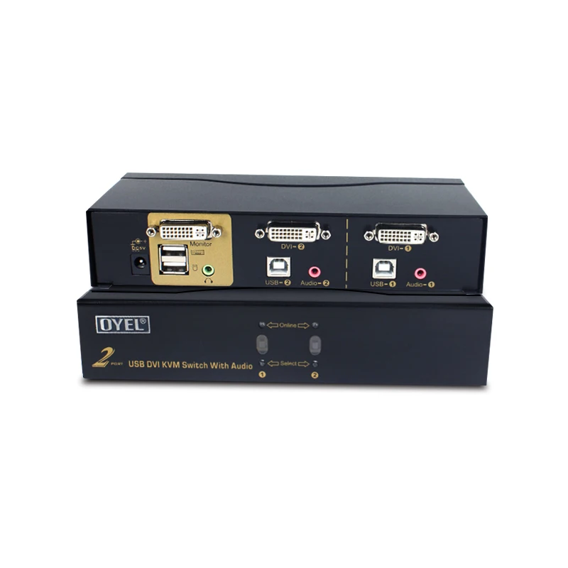 Best price 2 ports DVI  KVM Series  DVI  Box manual Series 2 output to 1 input DVI video Series