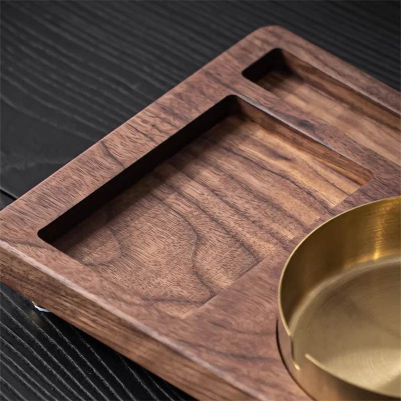 Wholesale Black Walnut Ashtray Black Walnut Whole Wood Teacup Holder And Jewelry Storage Box Storage Rack ashtray