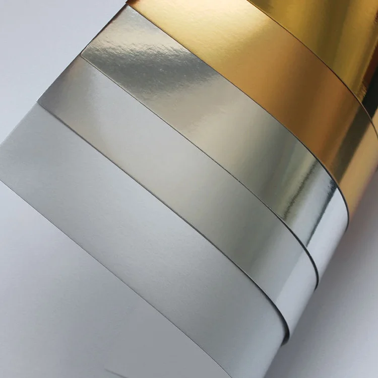 Wholesale  Metallic Paper  Metallized PET Duplex Board To Make  Cake Board Silver Wood Pulp Metallic Paper Sheet, One Sided