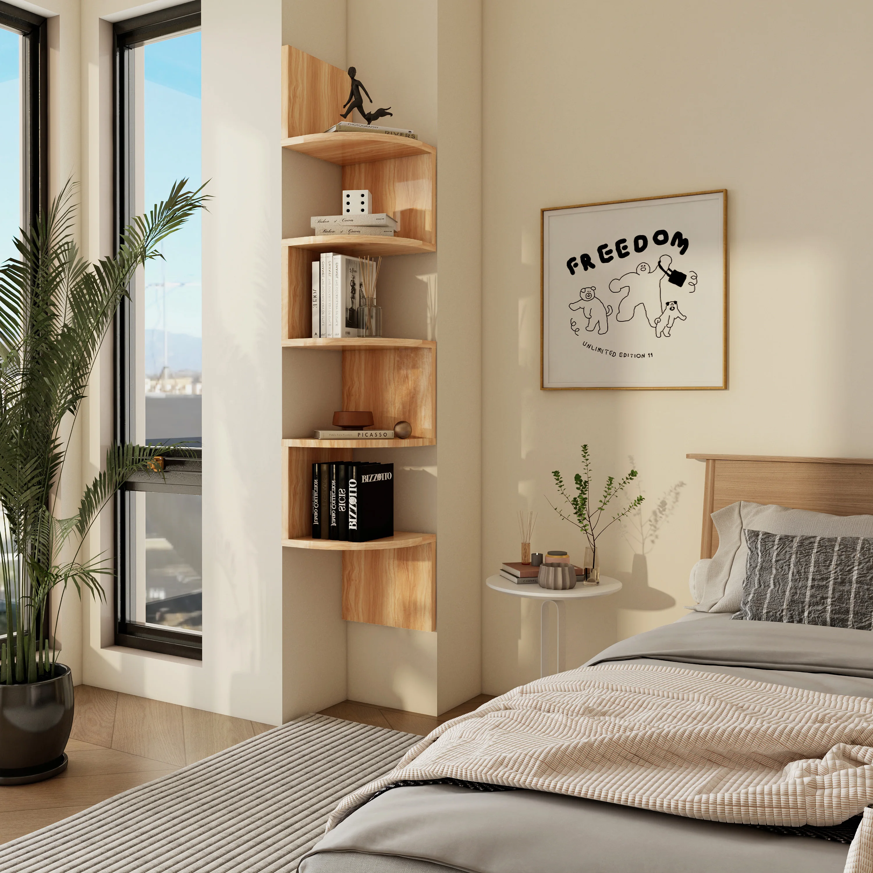 Living Room Modern Book Store Home Bookshelves Wood Display Rack Bookshelf Ladder Book Shelves