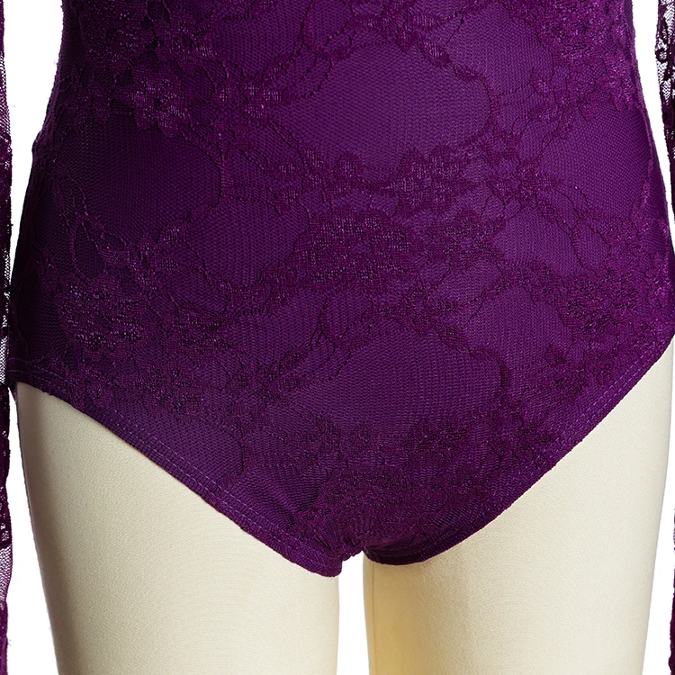 New Design girls dace wear lace leotards Ballet Training long sleeve invisible zipper Girls Dancewear