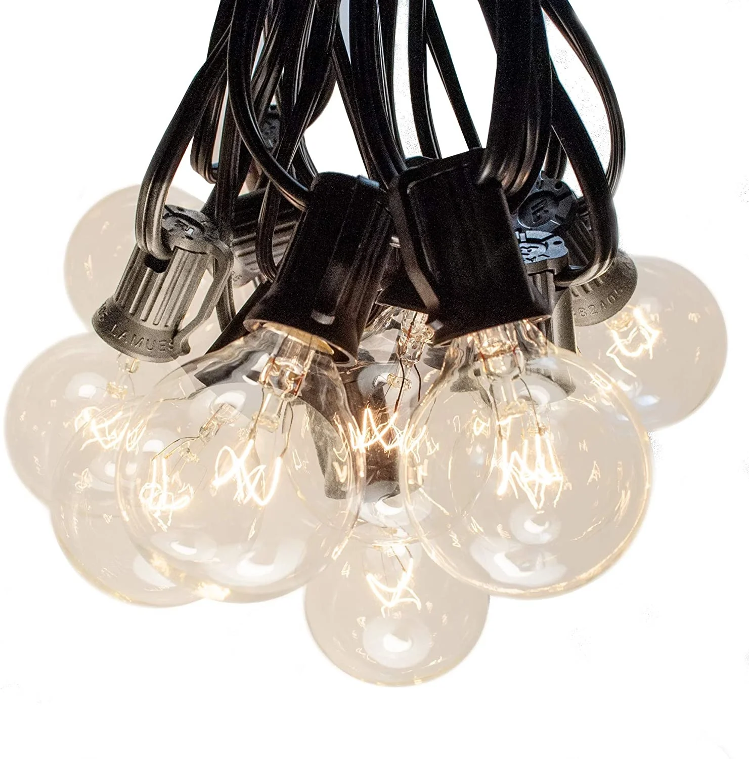 Outdoor String Lights G40 Global Edison glass patio lights Waterproof Connectable Hanging Christmas Lights for Backyard Porch Ba