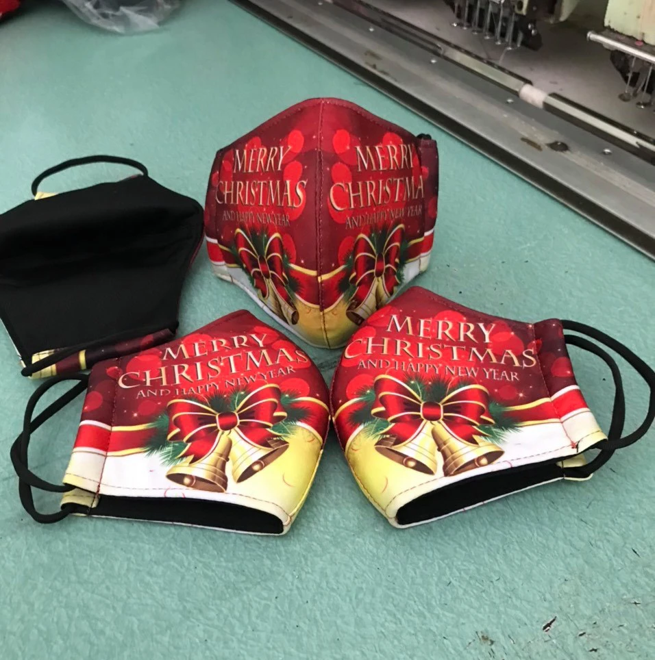 Модный Рождественский чехол для лица из полиэстера и хлопка многоразовая мягкая удобная 3D-печать индивидуальный дизайн