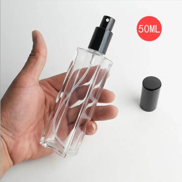 Wholesale 5ml  10ml  15ml 20ml 30ml 50ml 100ml  Square Shape Empty Refillable Glass Perfume Bottle Travel Tester Bottles