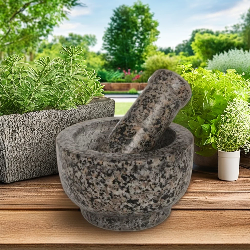 Nature Stone Pattern Mortar Pestle Set New Model Spice Grinder Pill Crusher Herb Bowl Kitchen Accessory Stocked Household Use