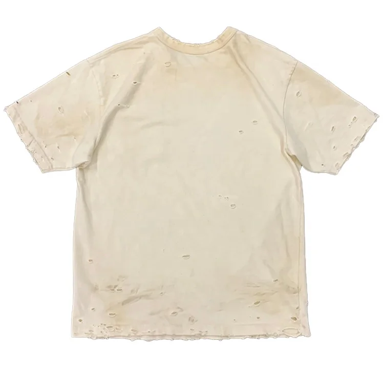 Finch garment new arrival ripped plain blank distressed t shirts in bulk short sleeve cropped used clothes for men t-shirt