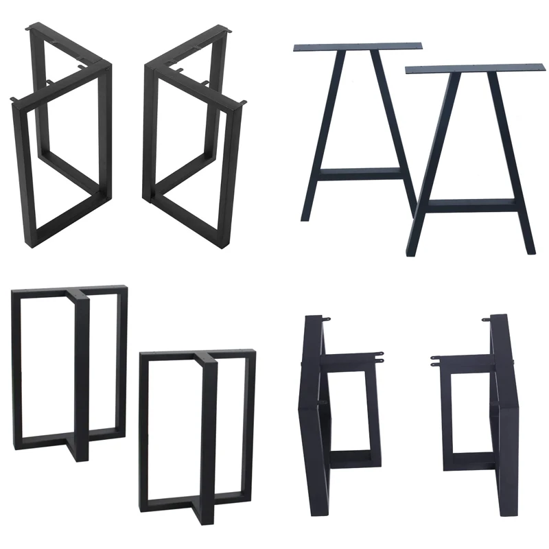 Modern Black Wrought Detachable Industrial Office Shaped Wholesale Glass Desk Frame Dining Steel Cast Iron Metal Table Legs